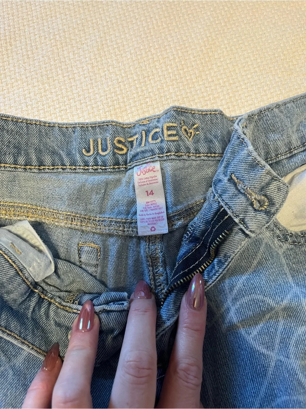 Justice Blue Patterned Kids' Jeans